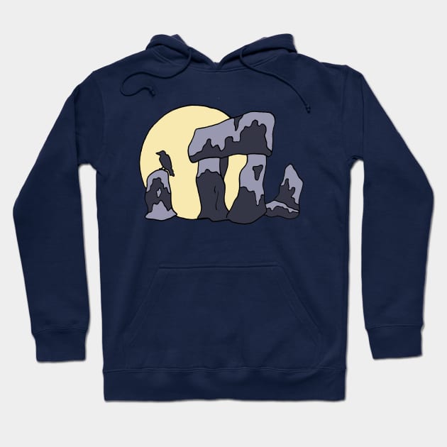 Full moon and standing stones Hoodie by JennyGreneIllustration